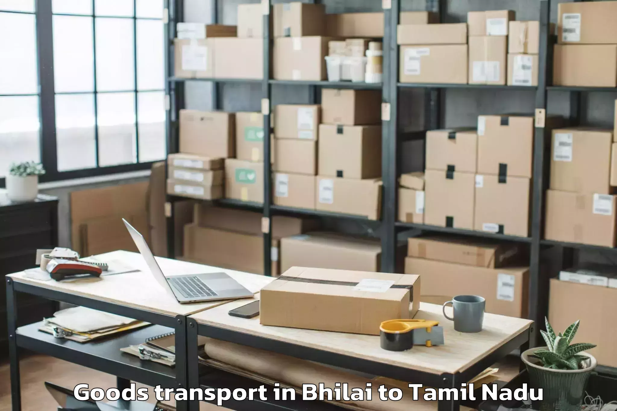 Easy Bhilai to Vettavalam Goods Transport Booking